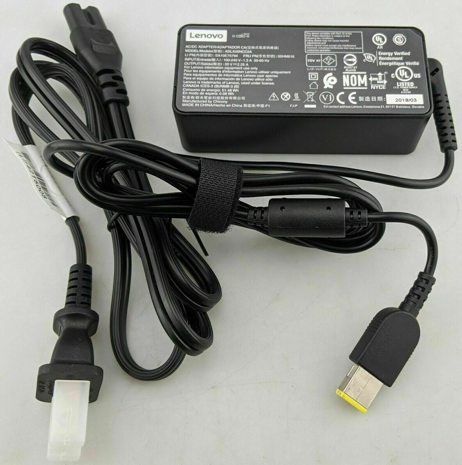 GENUINE LENOVO THINKPAD AC Adapter Power Charger 45W X1 T450 T460 T470