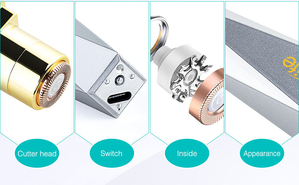 Yolife Facial Hair Removal for Women Painless Waterproof Shaver Grey