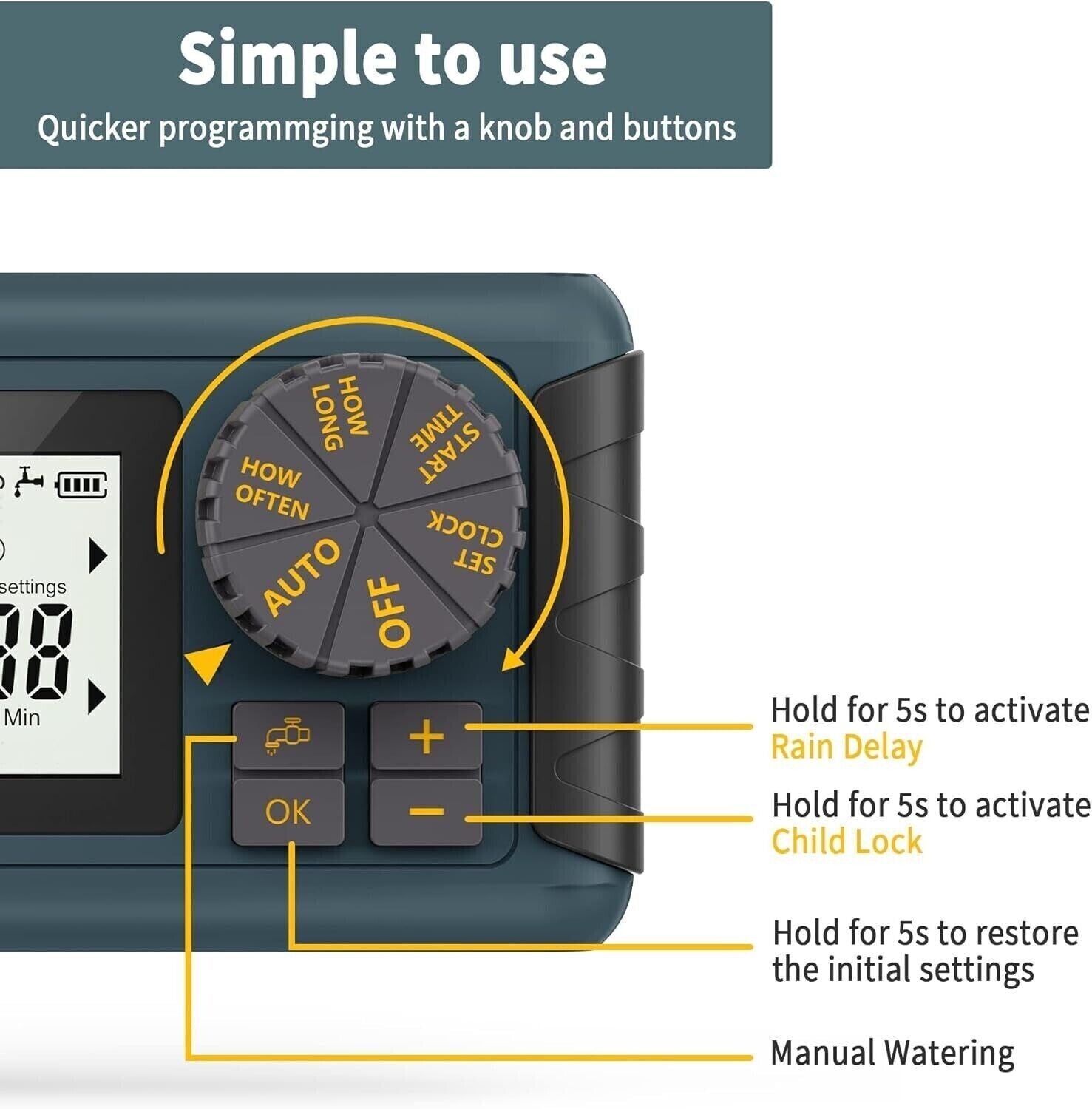 Diivoo WT-01 Hose/Sprinkler Timer with Timing and Frequency Irrigation