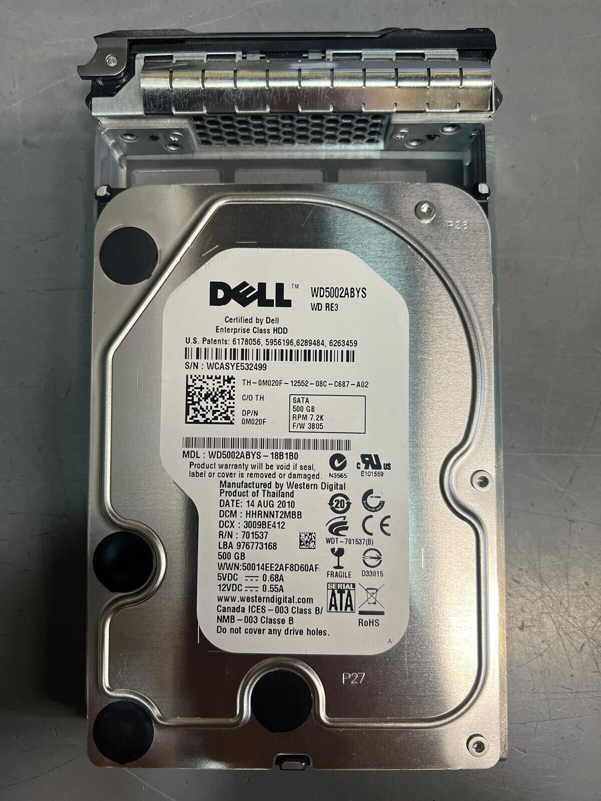 M020F 0M020F Dell 500GB 7200RPM 3Gbps 3.5 SATA SERVER HDD Hard Drive