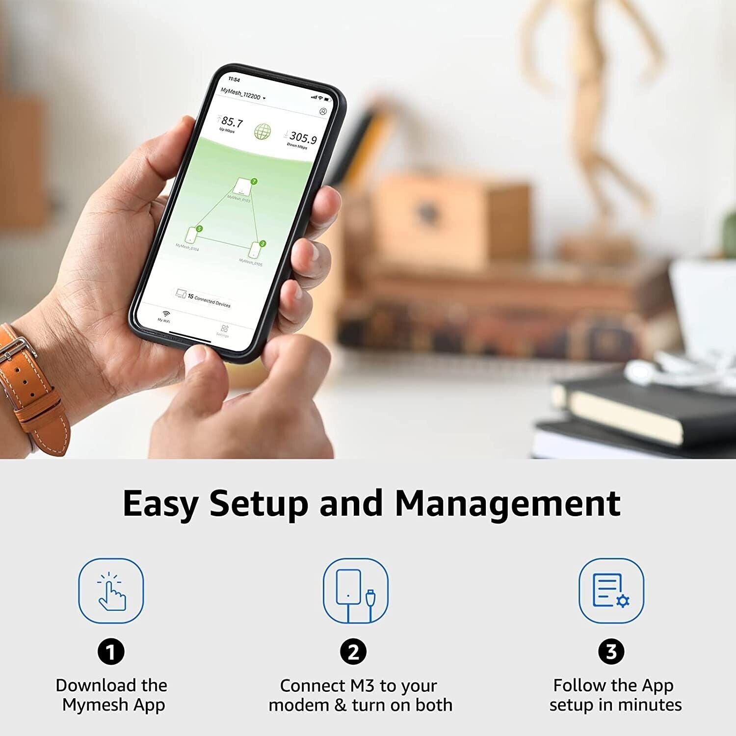 Meshforce Mesh WiFi System M3 2023 Model Up to 4,500 sq. ft. Whole Home Coverage