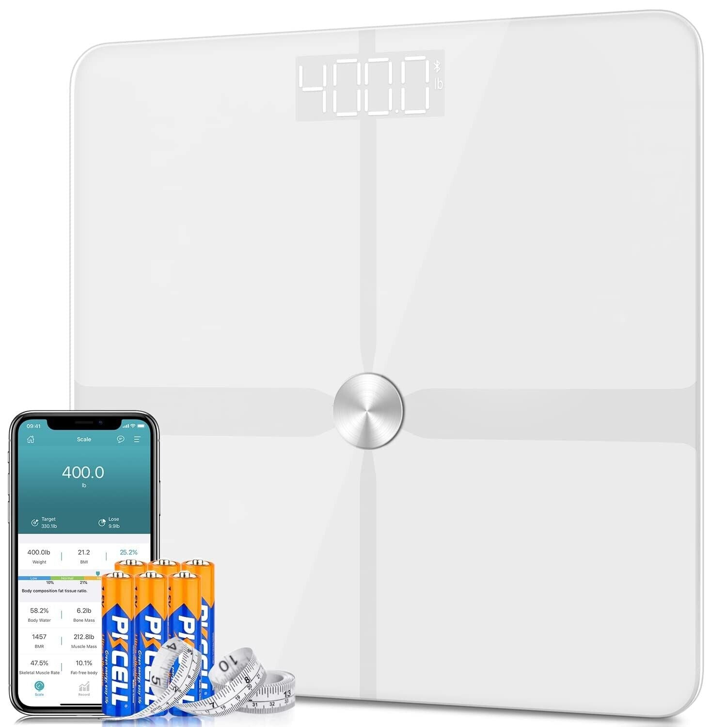 WiFi Bluetooth Digital Bathroom Scale Smart Body Fat Health Monitor ITO Coating