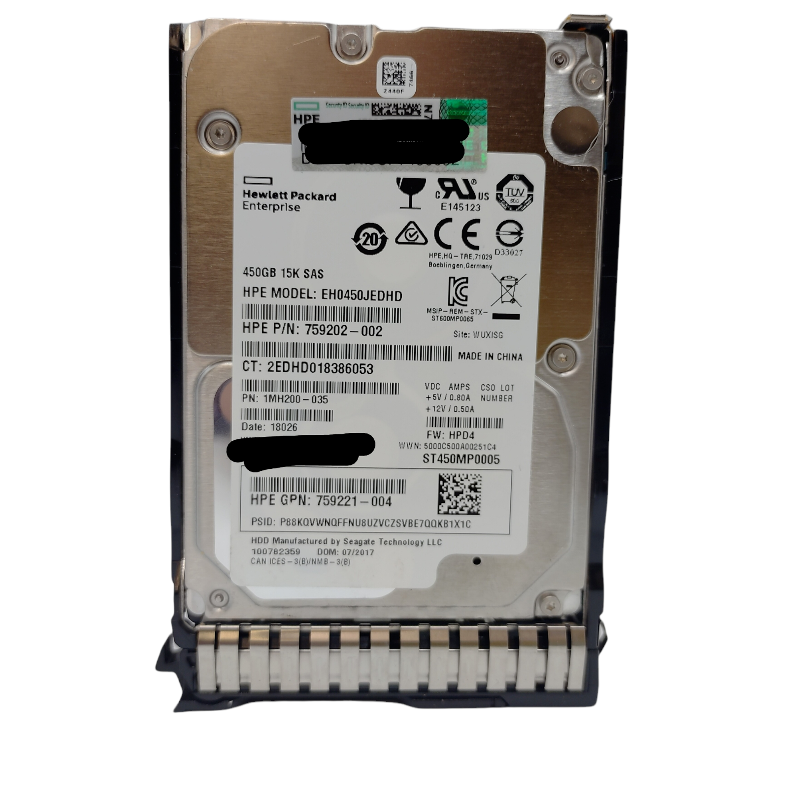 HP 759221-004 450GB 15K 12GBPS SAS LFF 2.5'' HARD DRIVE EH0450JEDHD 759202-002