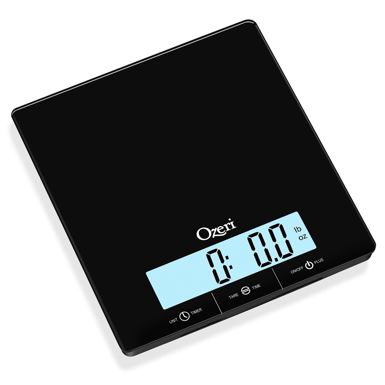 Ozeri Touch Iii 22 Lbs (10 Kg) Kitchen Scale In Tempered Glass, With Clock
