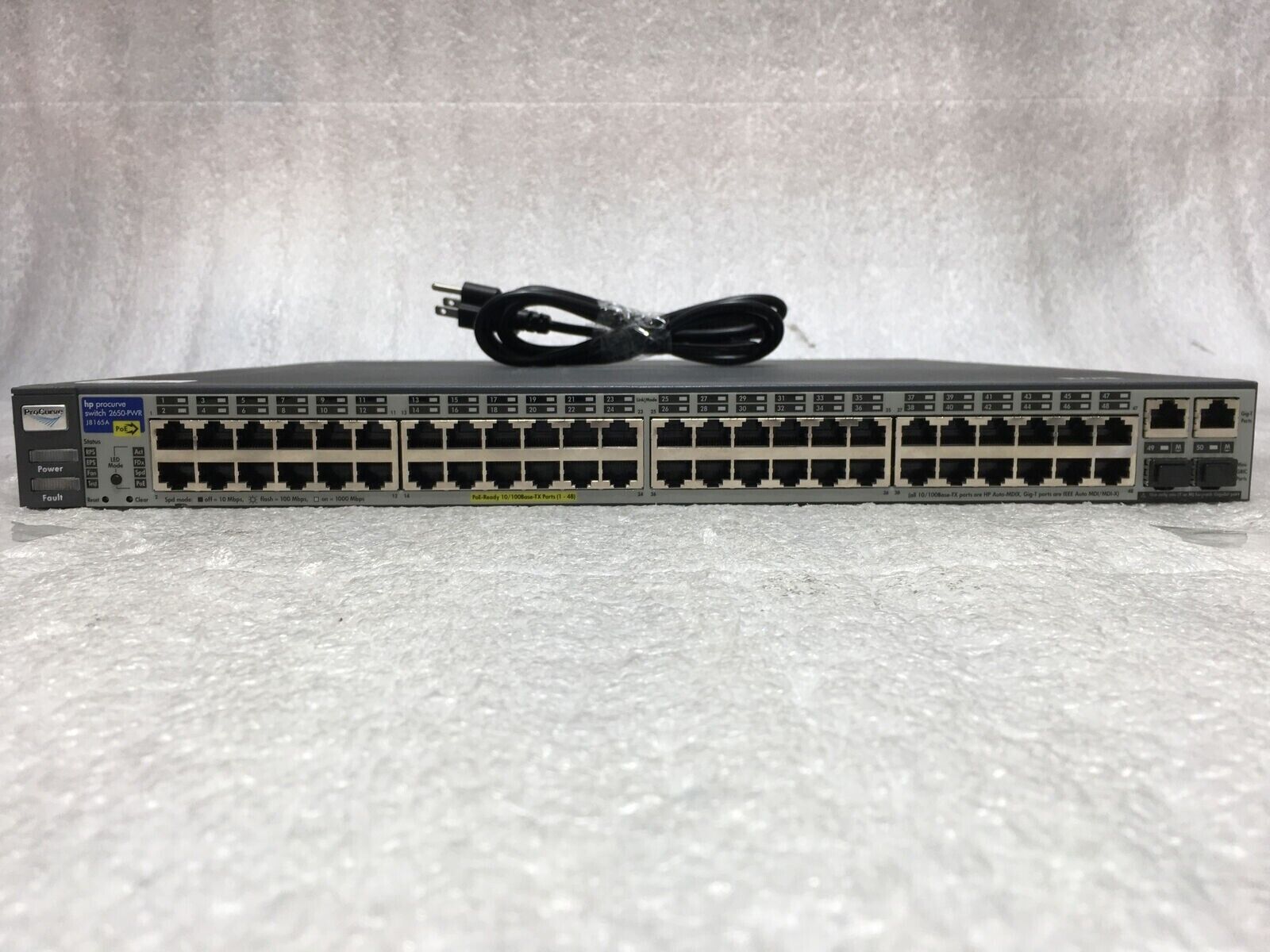HP ProCurve 2650-PWR J8165A 48 Port PoE Managed Gigabit Ethernet Switch TESTED
