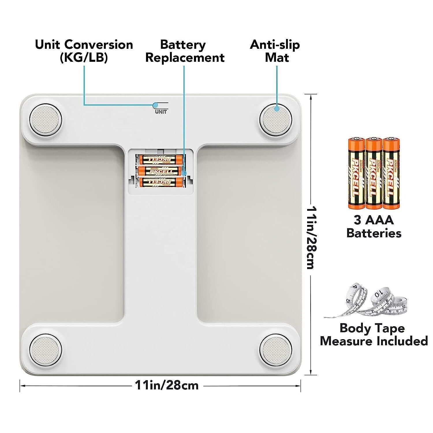 WiFi Bluetooth Digital Bathroom Scale Smart Body Fat Health Monitor ITO Coating