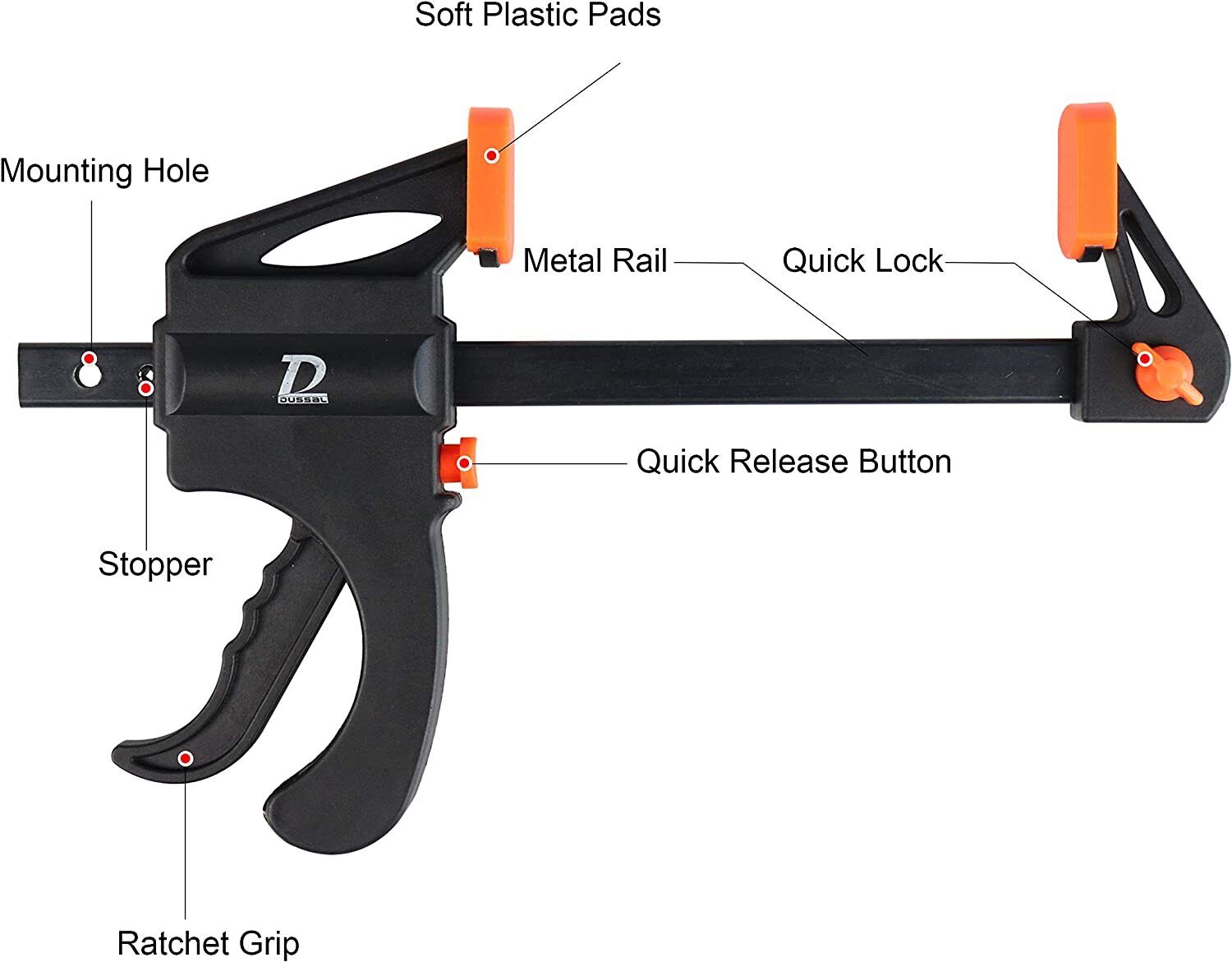 Quick Grip Clamps for Woodworking 4 Set Tool Grip Quick Ratchet Release Squeeze