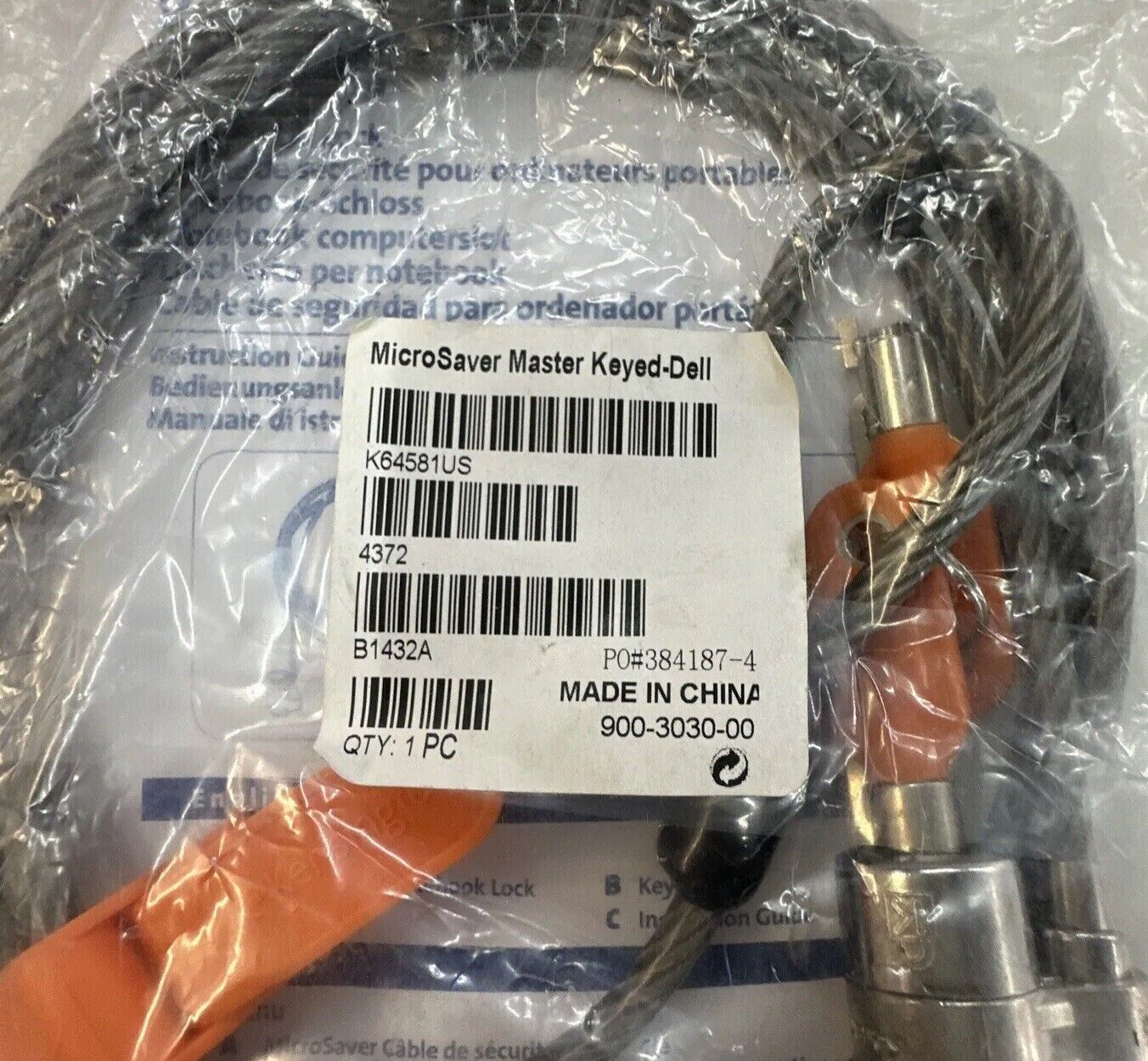 Kensington MicroSaver Notebook Lock/ Master Keyed-Dell - K64581US