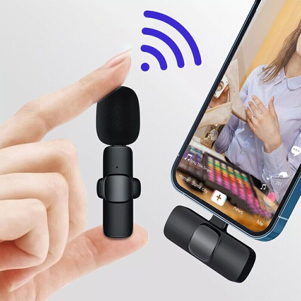 Lavalier Microphone Wireless Audio Video Recording Mini Mic For Android