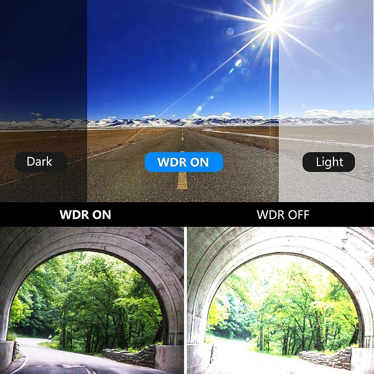 Aolbea 3 Channels Dash Cam with IR Night Vision FHD 1080P