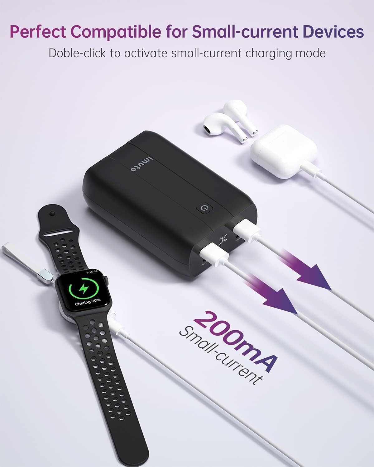 imuto X4G 100W Laptop Power Bank, 20000mAh USB C Portable Charger Fast Charging