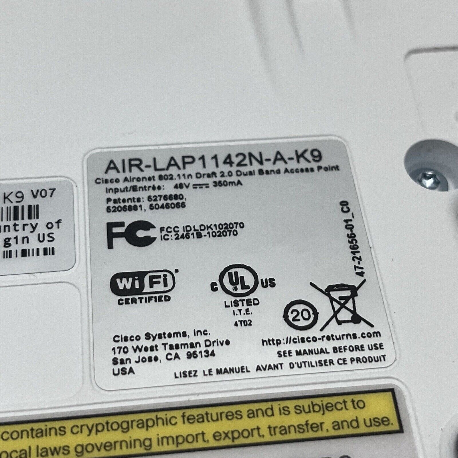 Cisco Aironet AIR-LAP1142N-A-K9 Wireless Lightweight Dual Band Access Point