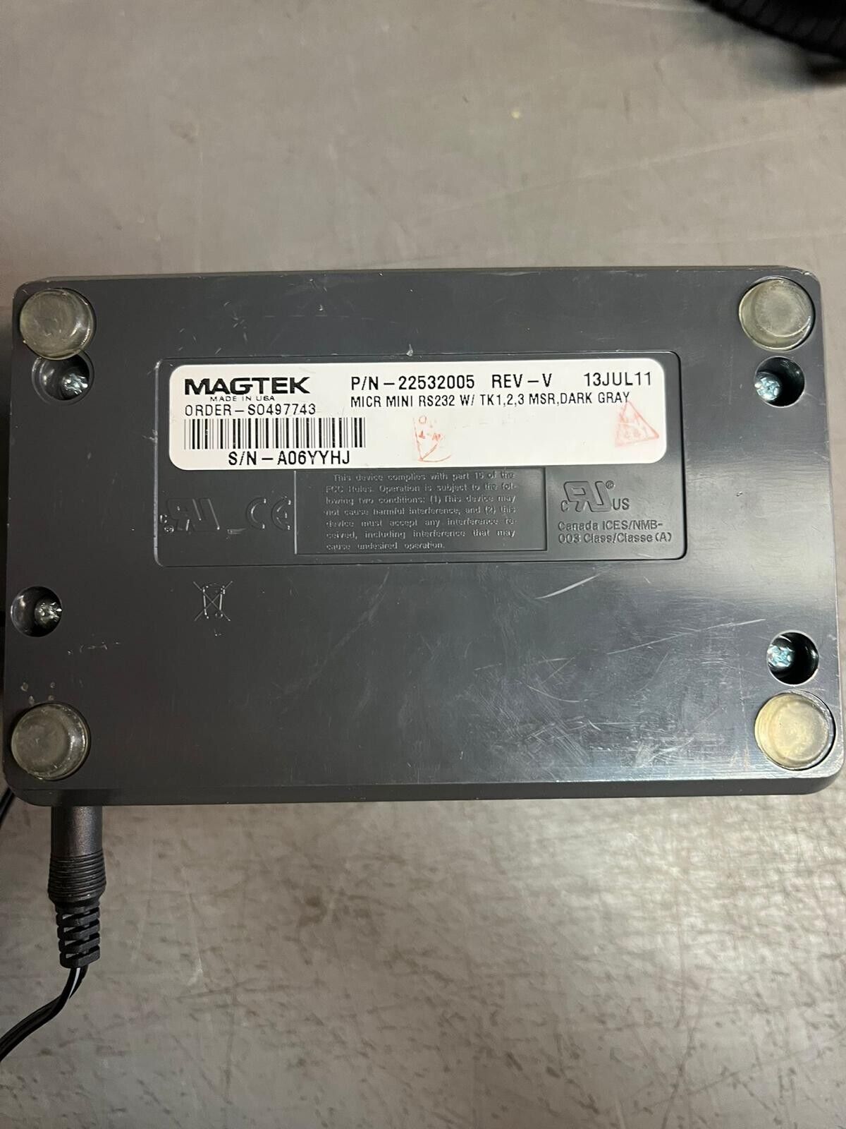 Magtek 22533003 Mini-MICR with MSR USB Check-Stripe Reader Scanner w/AC Adapter