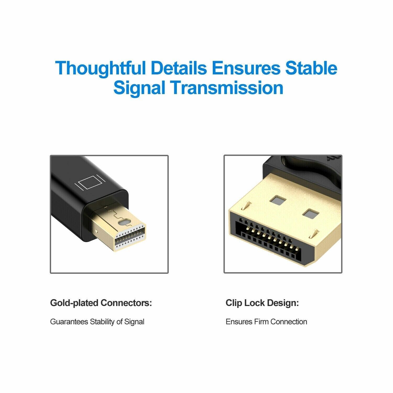 Mini DisplayPort to DisplayPort Cable Mini DP to DP Adapter HD Video 4K 60Hz 6FT