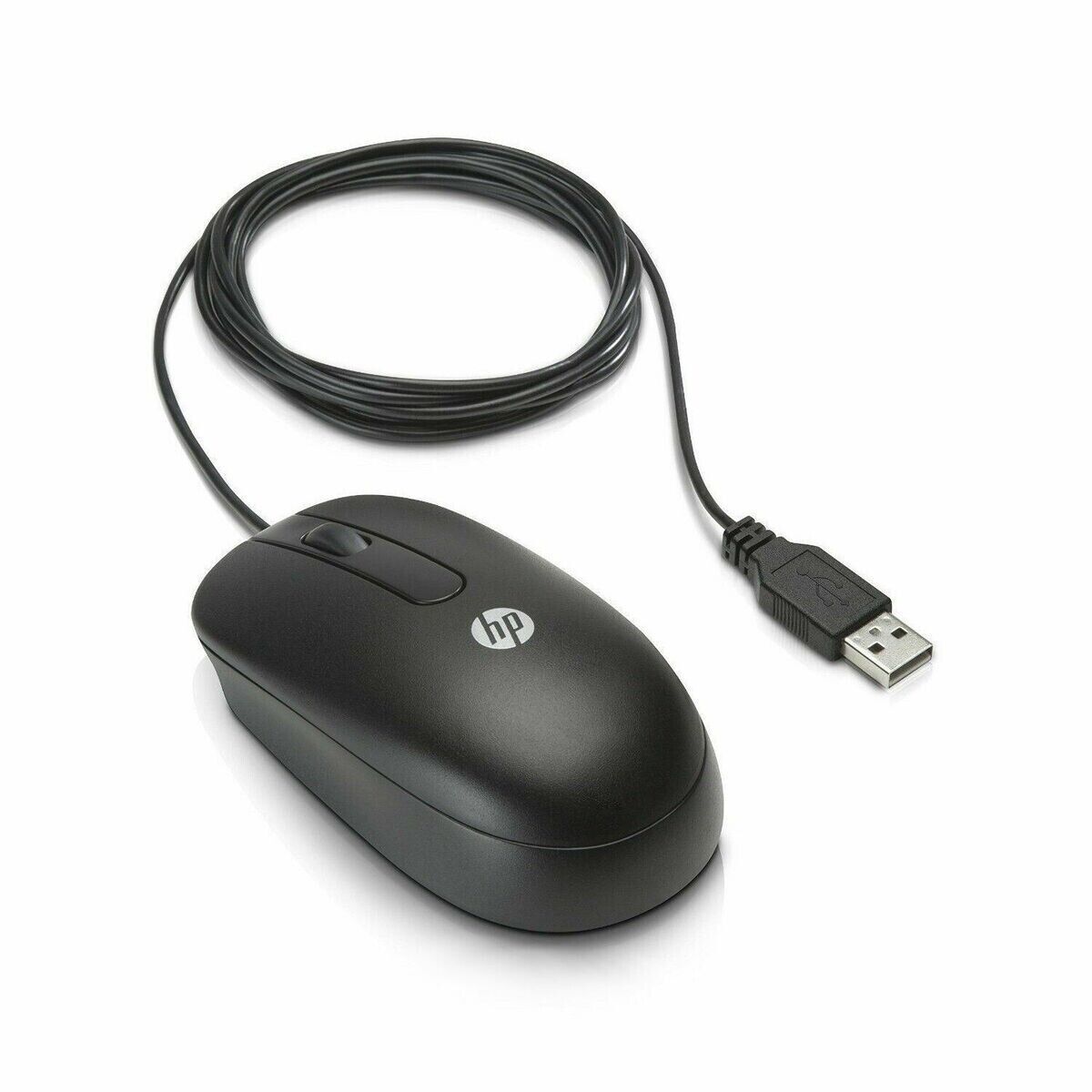 NEW Genuine HP USB Optical Mouse 672652-001 Black Wired - 2 Button Scroll