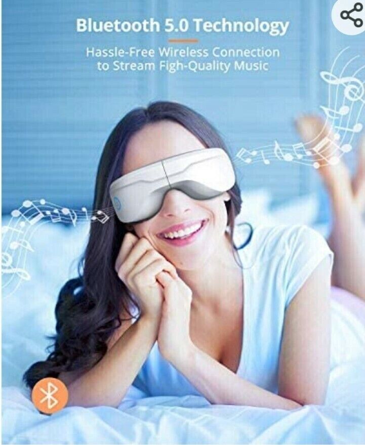 Eye Massager with Heat, Latumab Eye Therapy with Compression, Vibration, Music