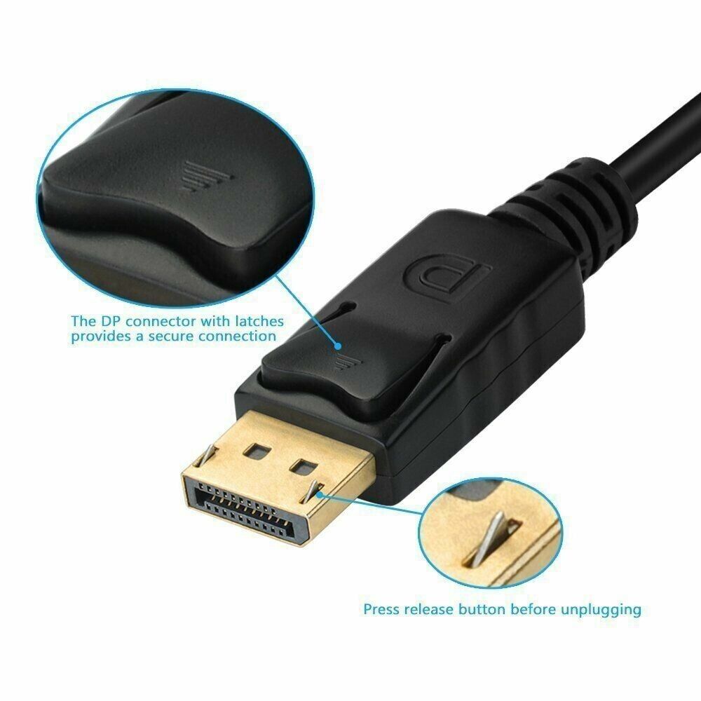 Mini DisplayPort to DisplayPort Cable Mini DP to DP Adapter HD Video 4K 60Hz 6FT