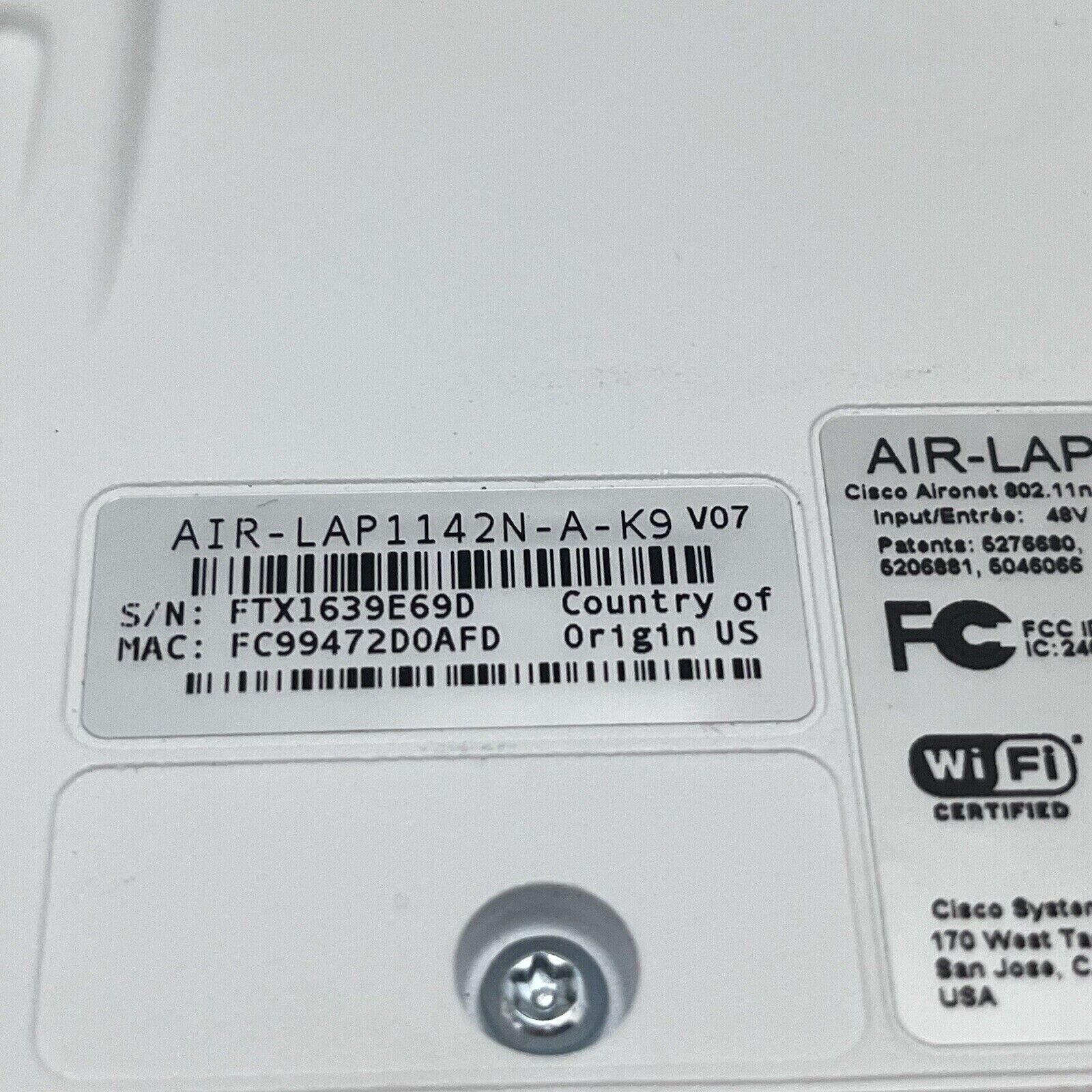 Cisco Aironet AIR-LAP1142N-A-K9 Wireless Lightweight Dual Band Access Point