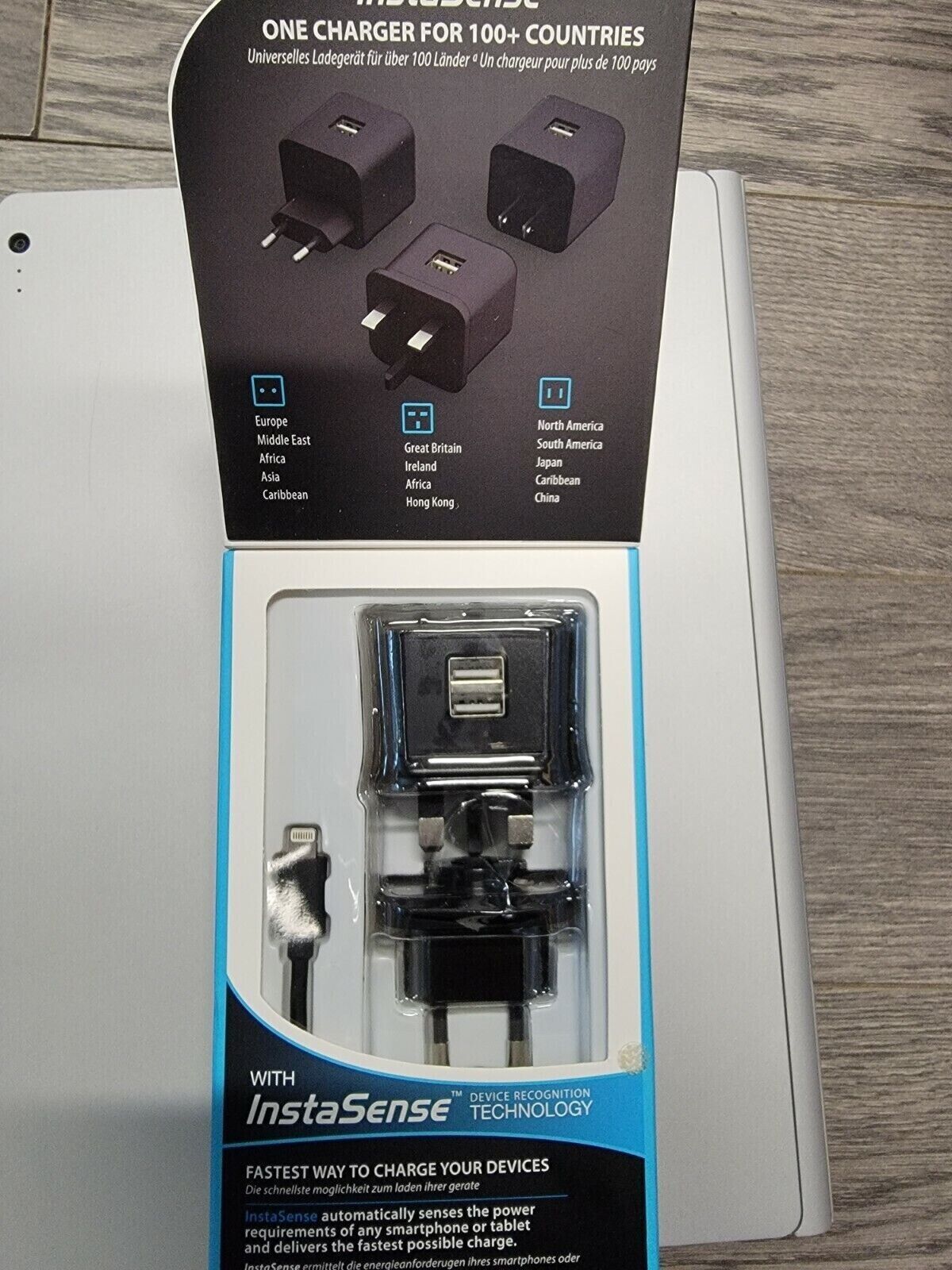 DIGIPOWER International Travel Charger US UK EU 5ft Micro USB Cable 2.4AMP 12W