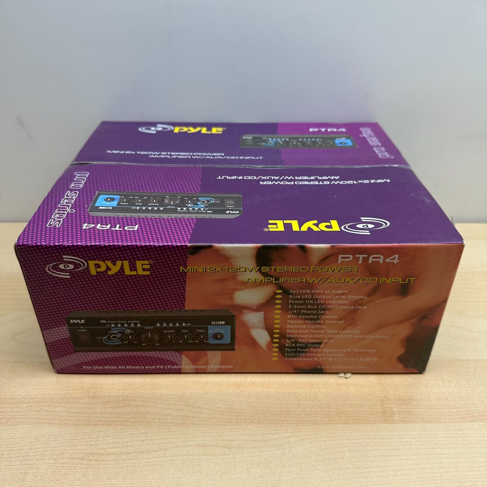 Pyle PTA4 Mini Bluetooth Home Audio 240 Watt 2 Channel Amplifier Stereo Receiver