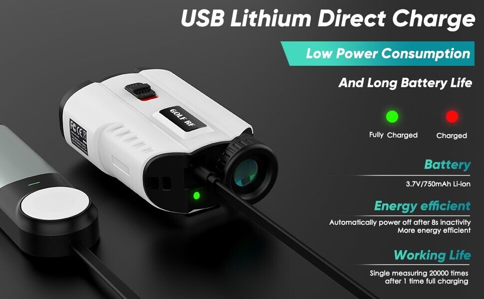 Golf Range Finder 700 Yards Laser USB Rechargeable Slope 6X Tournament Legal