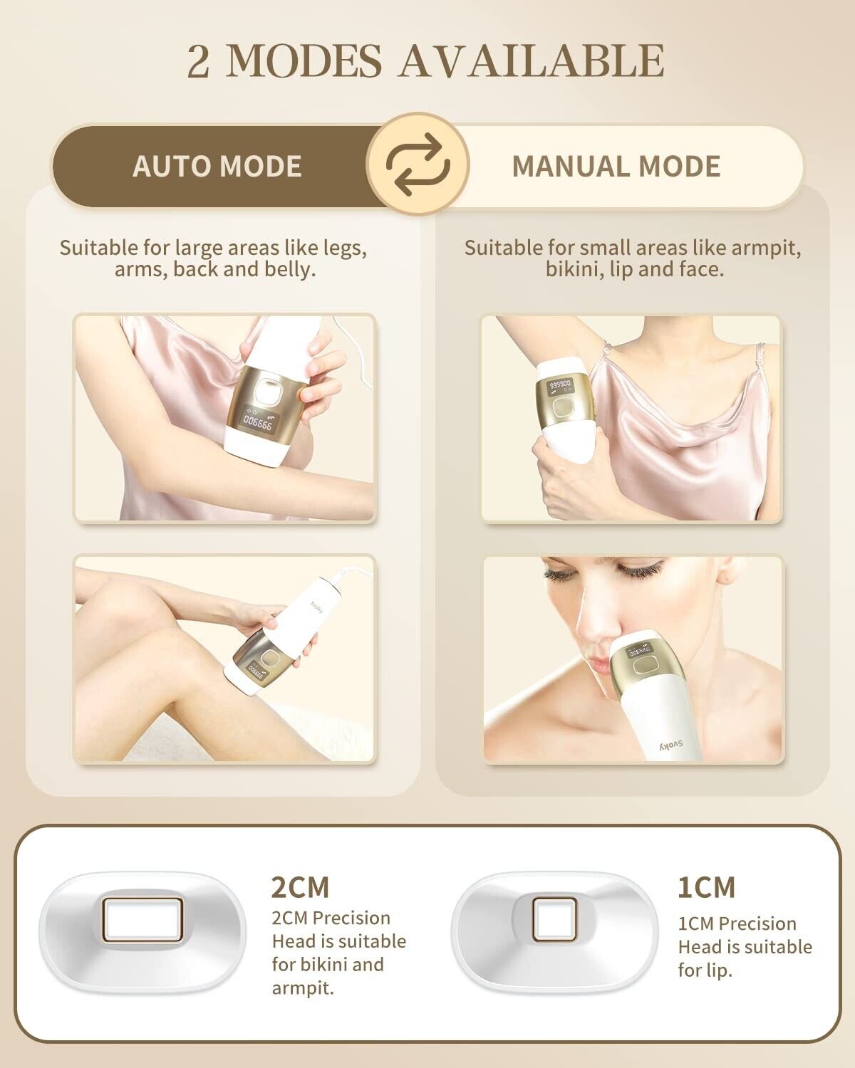 Svoky IPL Laser Hair Removal Women and Men Permanent Painless Ice Cooling Func..