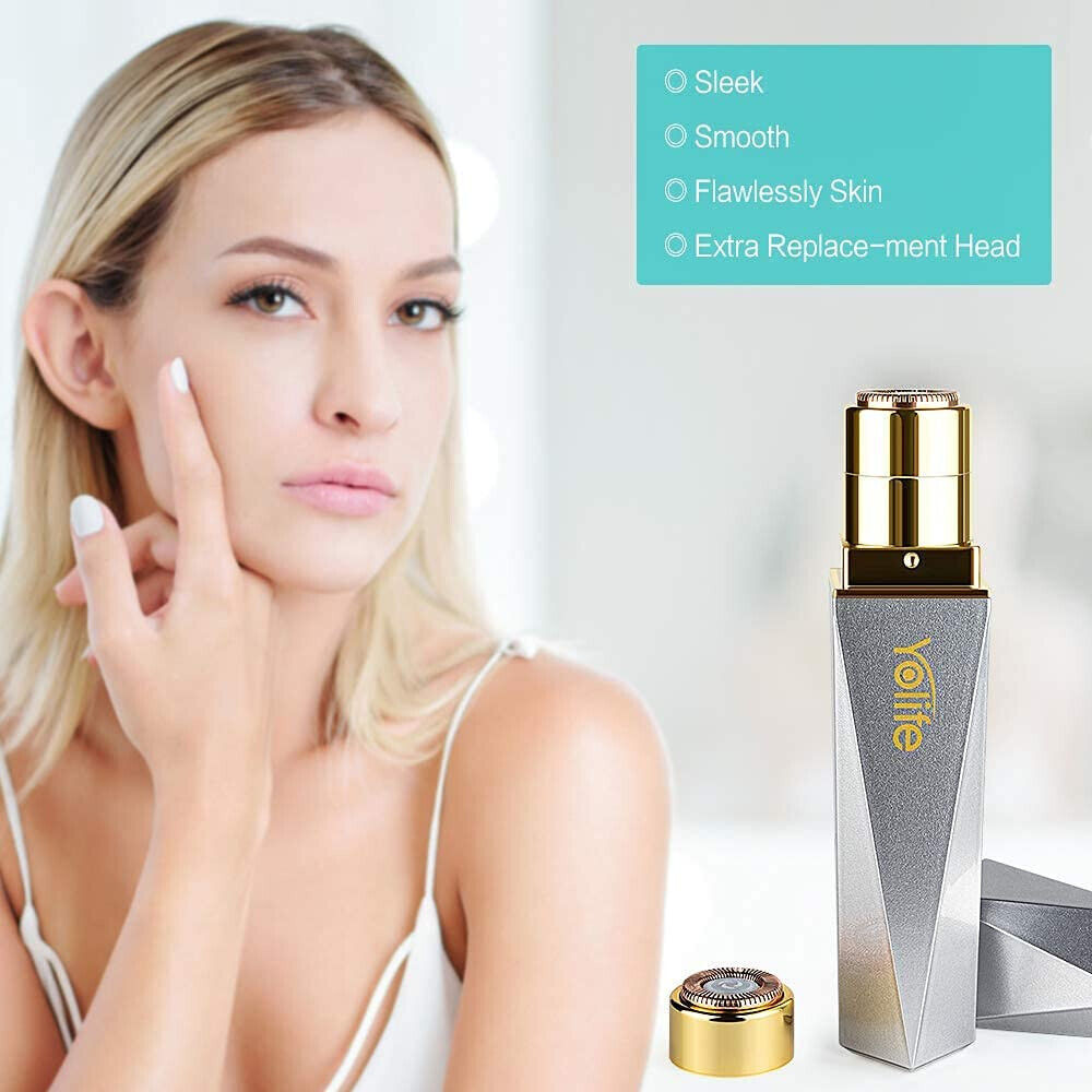 Yolife Facial Hair Removal for Women Painless Waterproof Shaver Grey