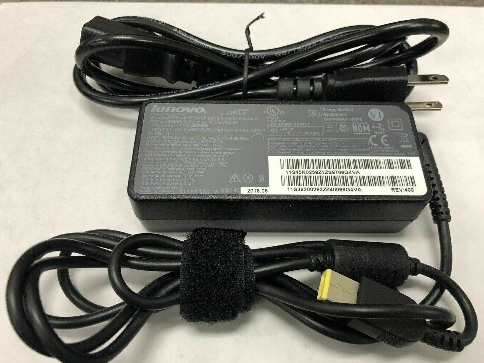Genuine Lenovo ThinkPad Helix Type 3700 3701 3702 45W AC Power Adapter Charger