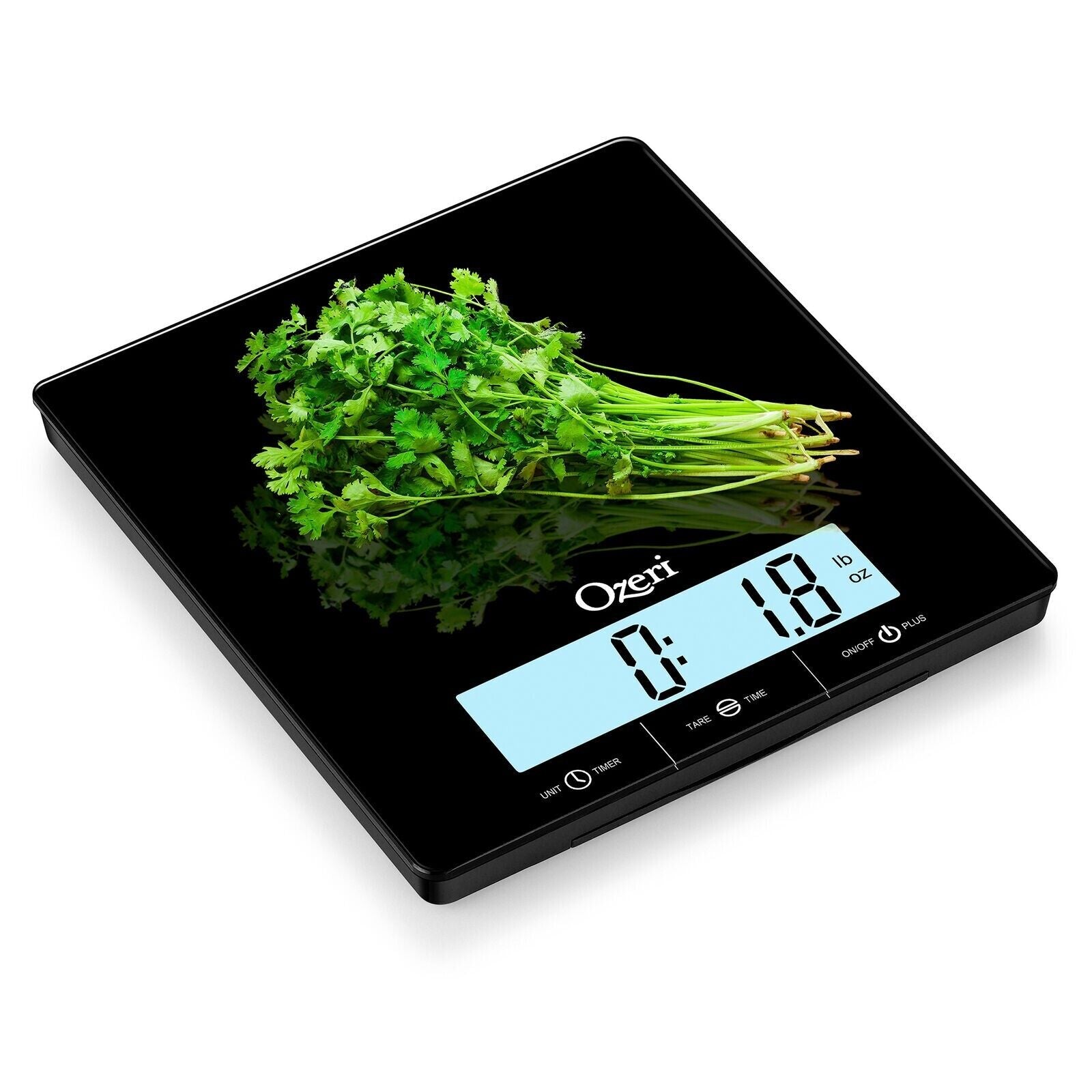Ozeri Touch Iii 22 Lbs (10 Kg) Kitchen Scale In Tempered Glass, With Clock