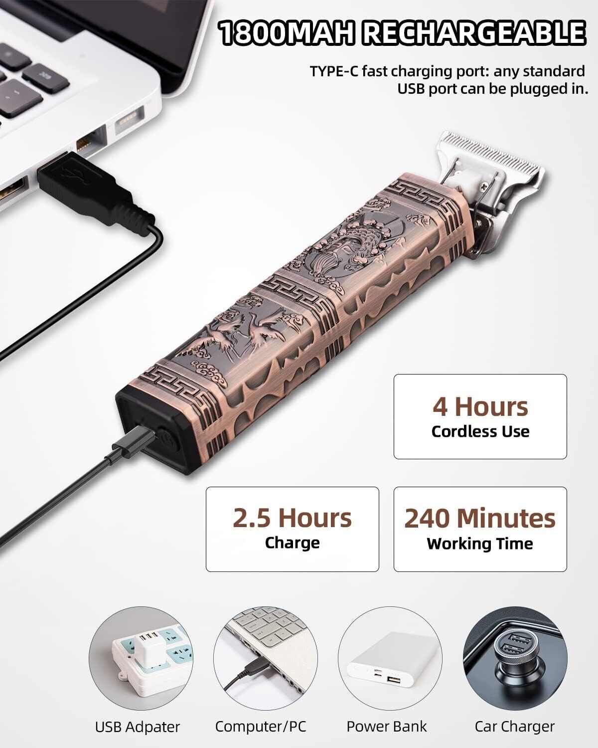 Hair Clippers for Men CkeyiN Pro Trimmer Rechargeable Cordless T3 Rechargeable