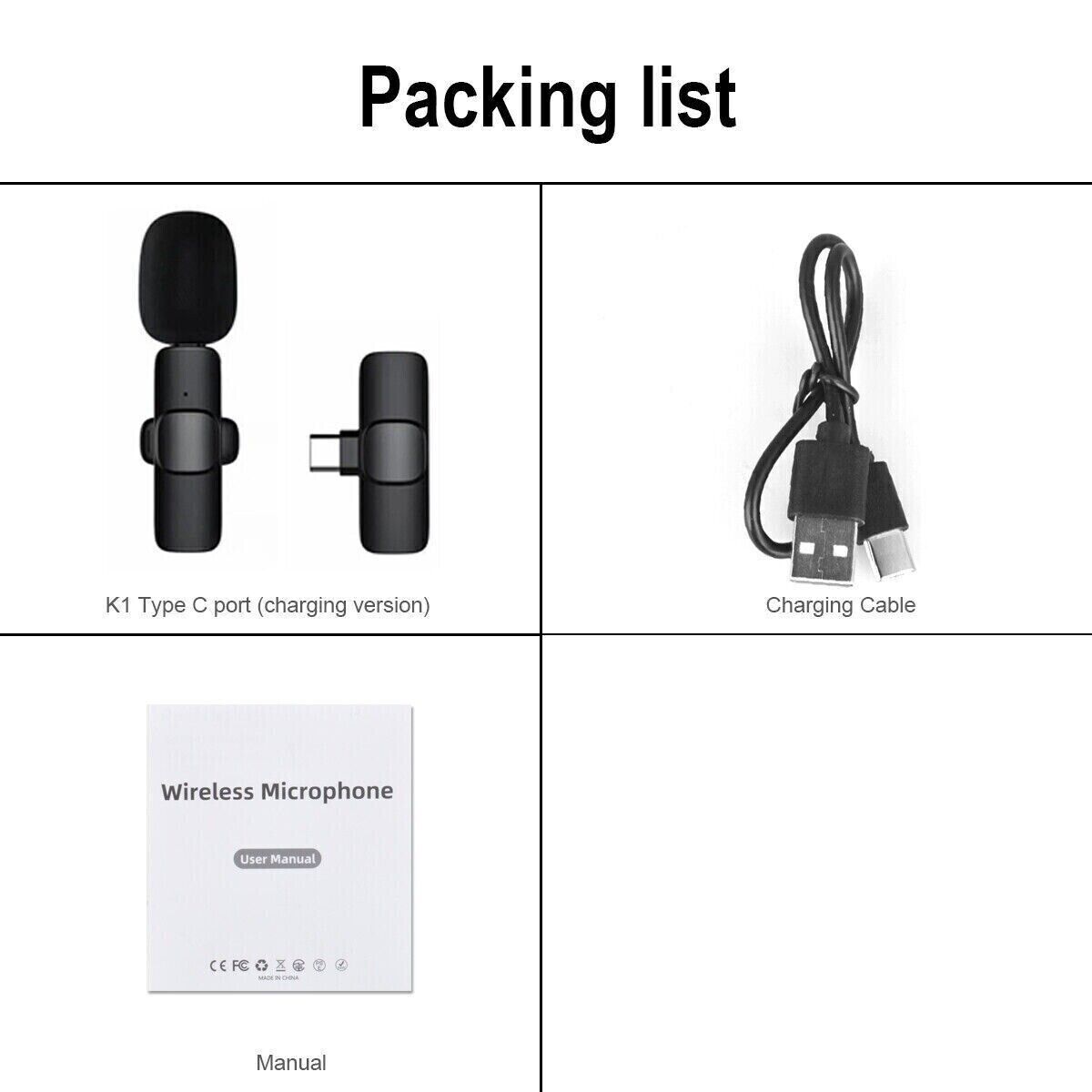 Lavalier Microphone Wireless Audio Video Recording Mini Mic For Android