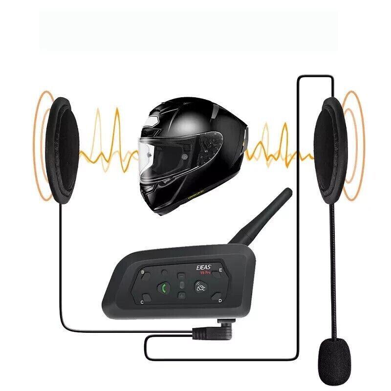 EJEAS V6 Pro Motorcycle Intercom Waterproof Bluetooth Helmet Headset Intercom