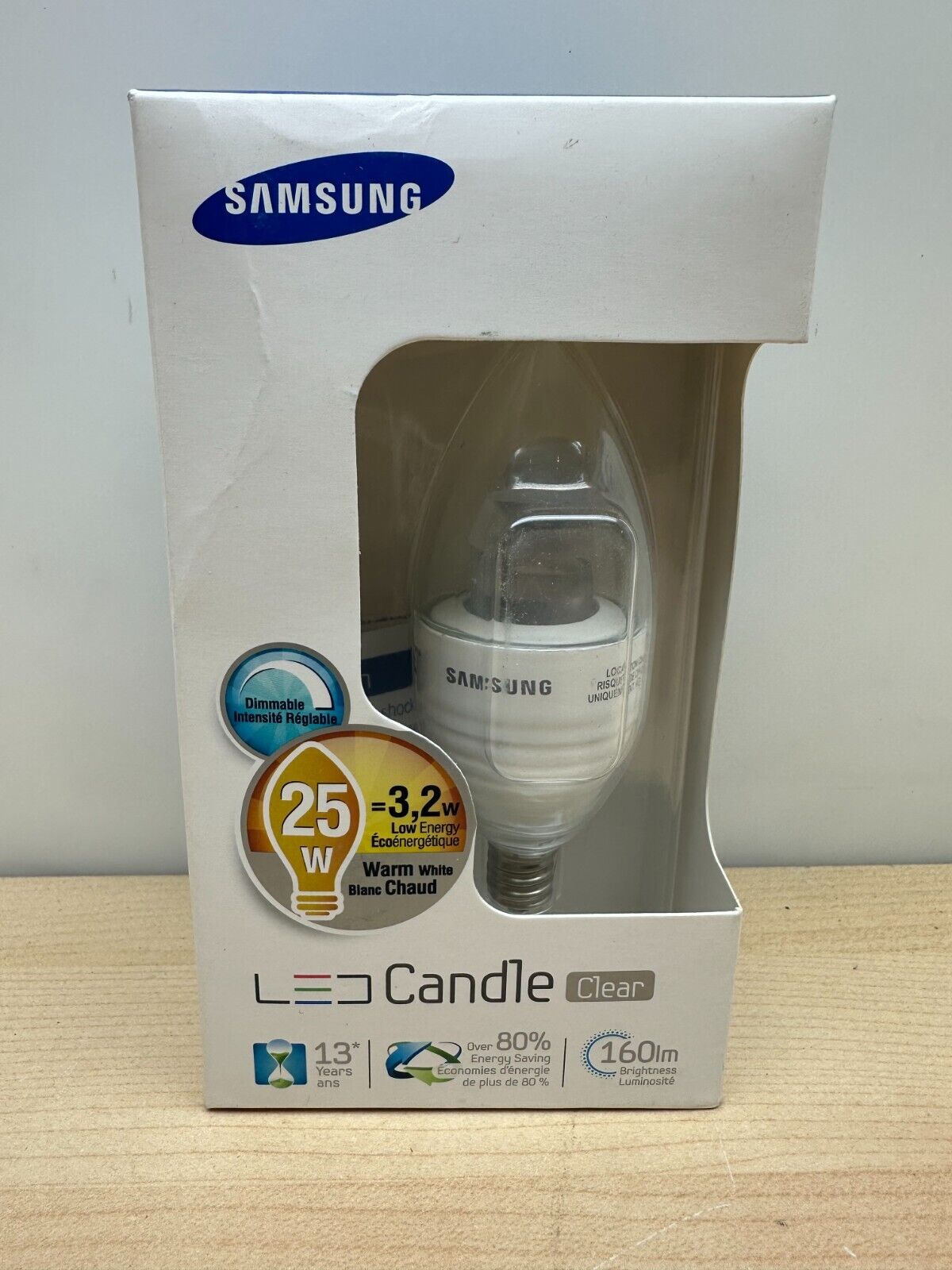 SAMSUNG LED Candle Dimmable Bulb Candelabra E12 2700K 15000 Hours