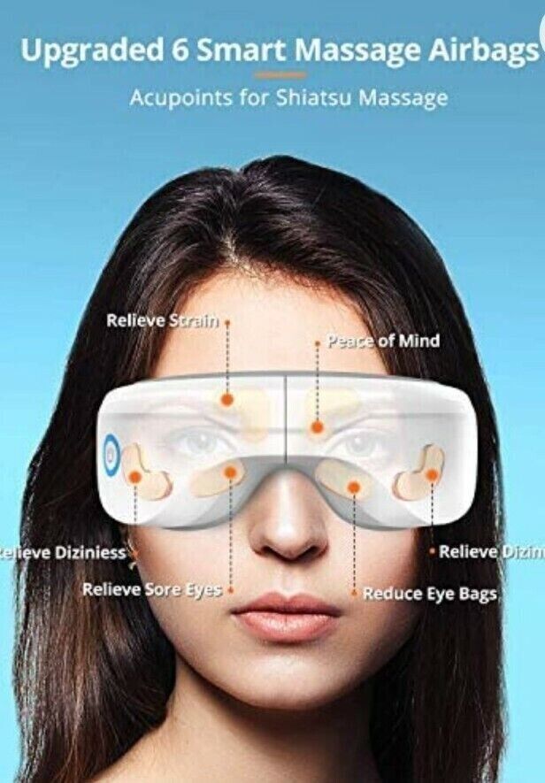 Eye Massager with Heat, Latumab Eye Therapy with Compression, Vibration, Music