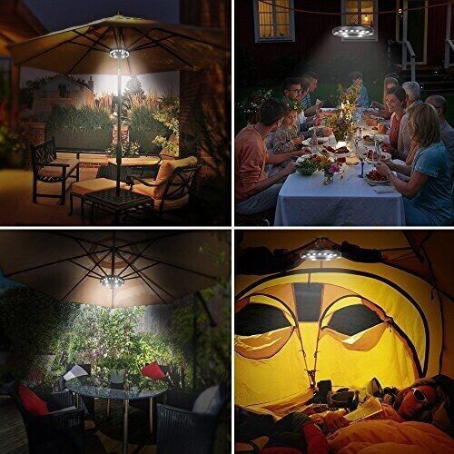 OYOCO Patio Umbrella Light 3 Brightness Modes Cordless 28 LED Lights 200 Lumens
