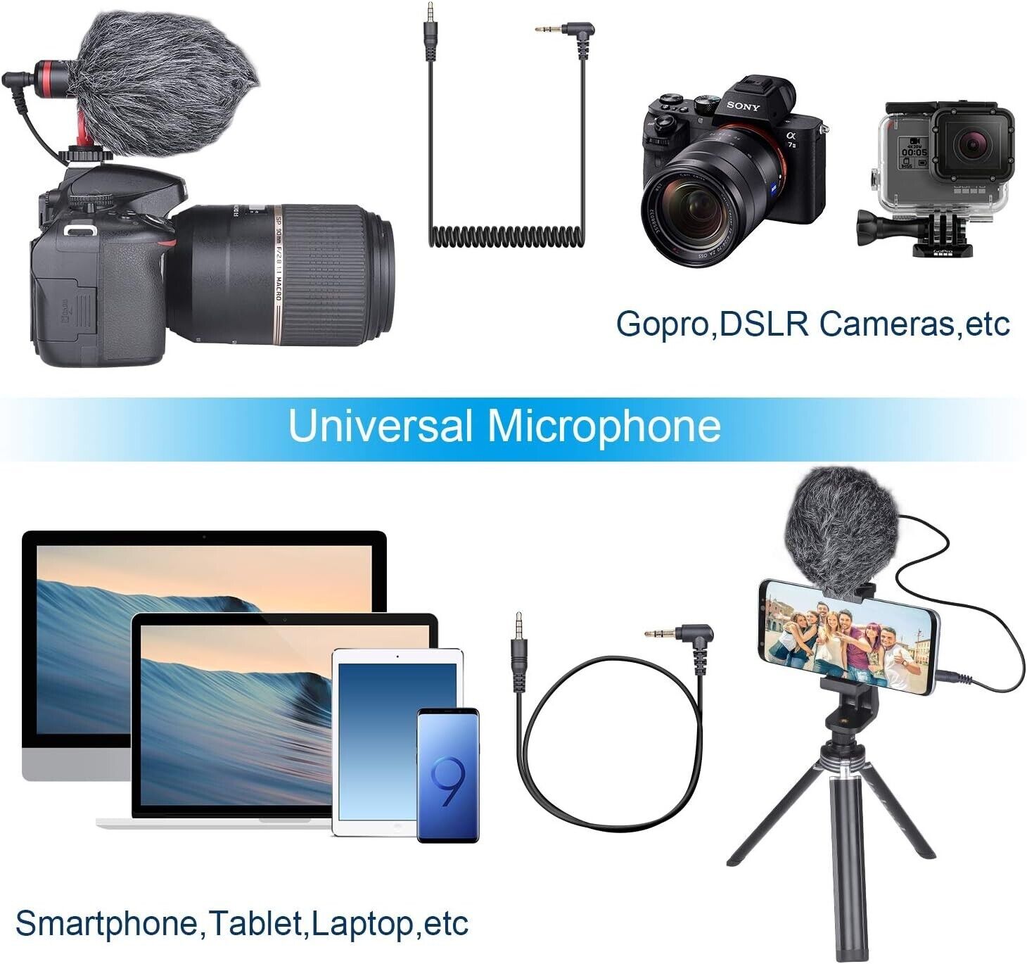 Pro Hi-Sensity Hi-Fidelity DSLR Camera Camcorder Phone Shotgun Condenser Mic