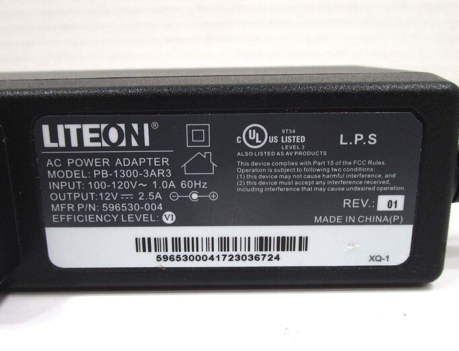 LiteOn ORIGINAL PB-1300-3AR3 POWER SUPPLY 12V 2.5A 596530-004