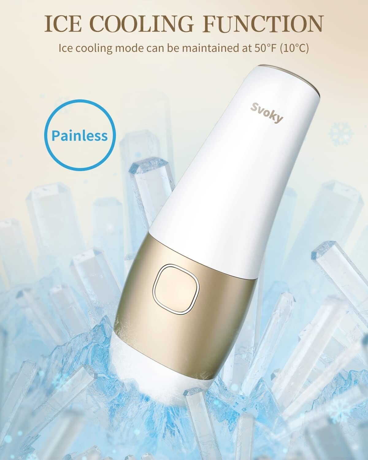 Svoky IPL Laser Hair Removal Women and Men Permanent Painless Ice Cooling Func..