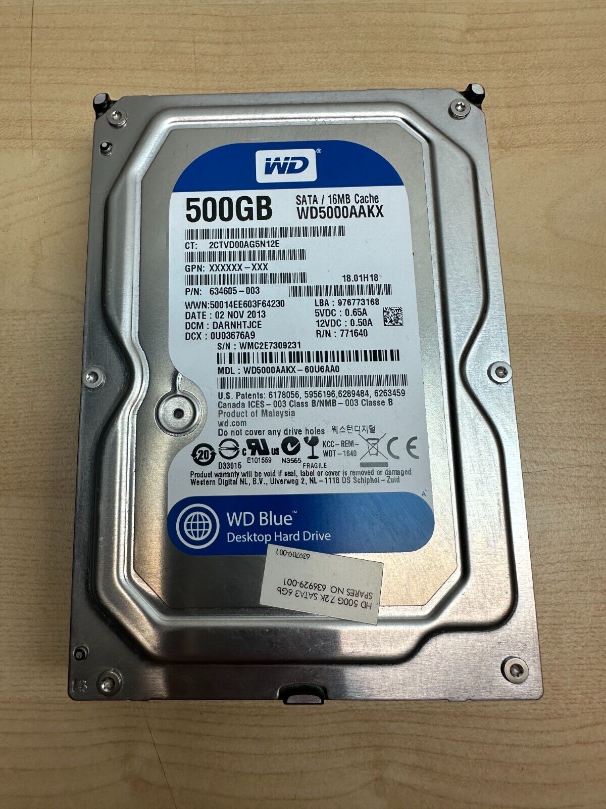 LOT OF 25x Western Digital Caviar Blue 500GB SATA 3.5" Hard Drive