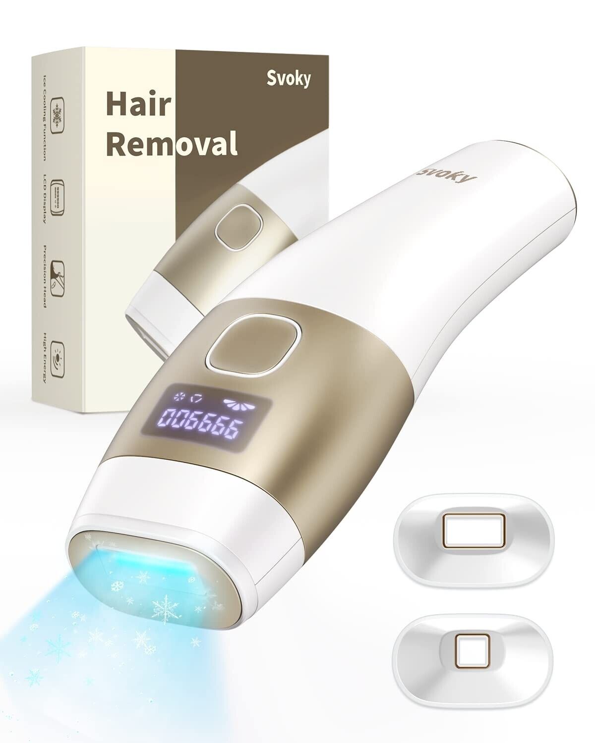 Svoky IPL Laser Hair Removal Women and Men Permanent Painless Ice Cooling Func..