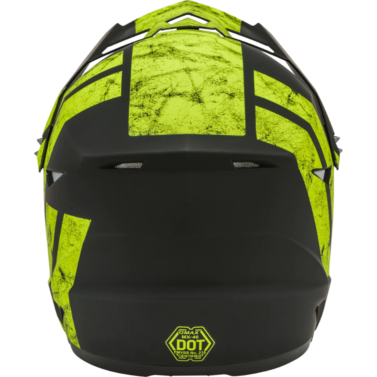 GMAX MX-46Y DOMINANT YOUTH-SMALL OFF-ROAD HELMETS Matte Black/HI-VIS Dot Cert