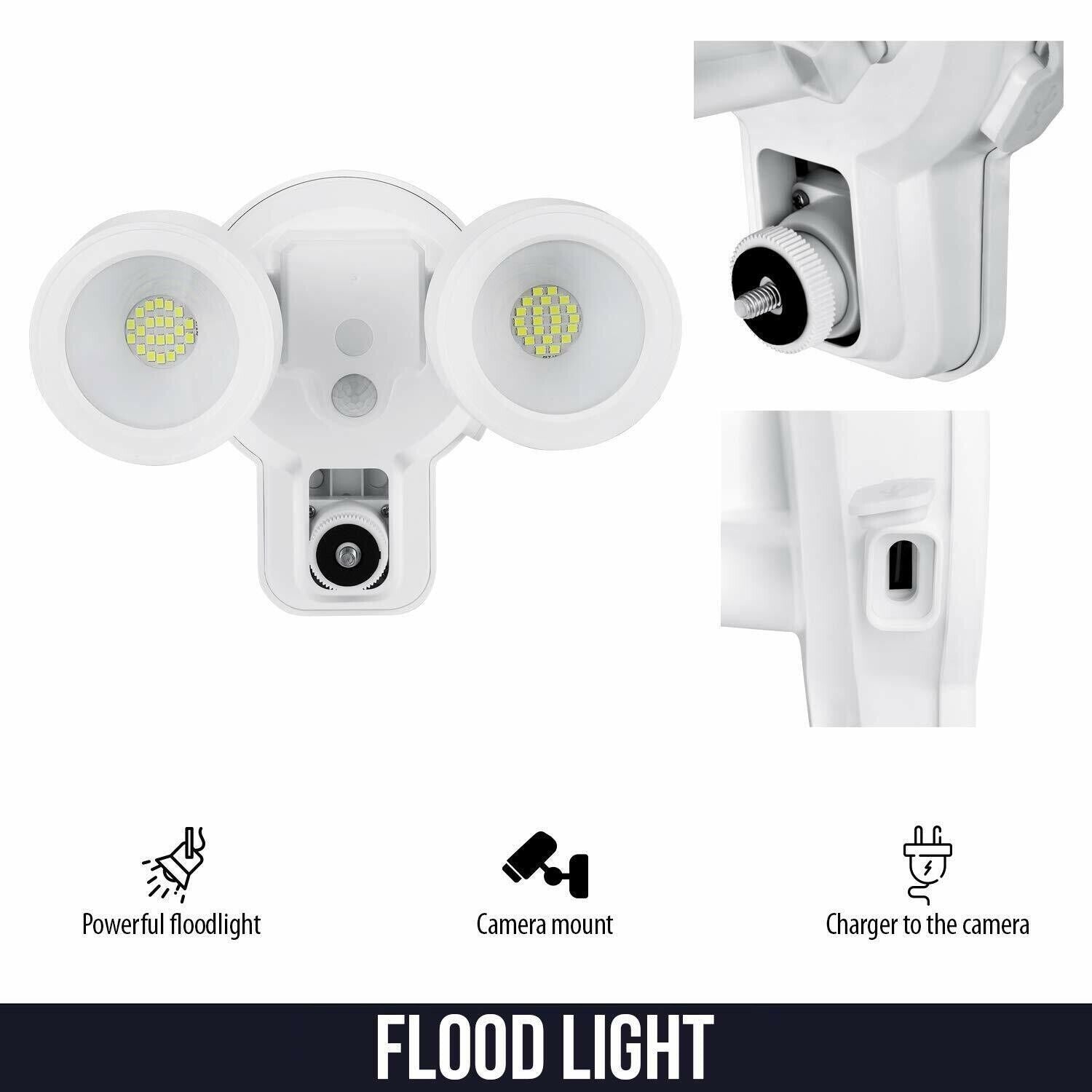 Wasserstein 3-in-1 Wired Floodlight, Charger and Mount Compatible with Arlo Pro