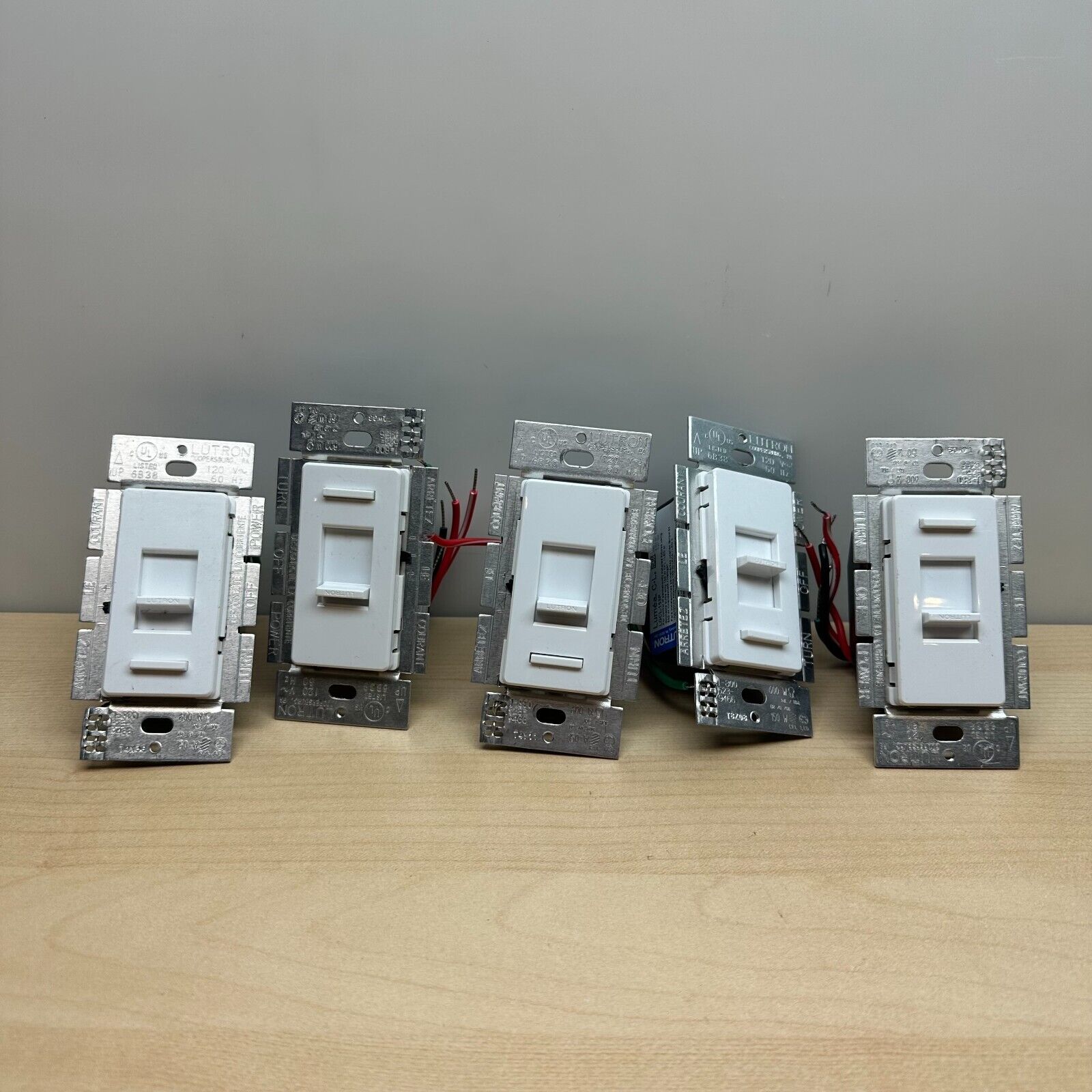 LOT OF 5x Lutron LGCL-153P 3-Way Single Pole LED Wall Dimmer Light Switch WHITE