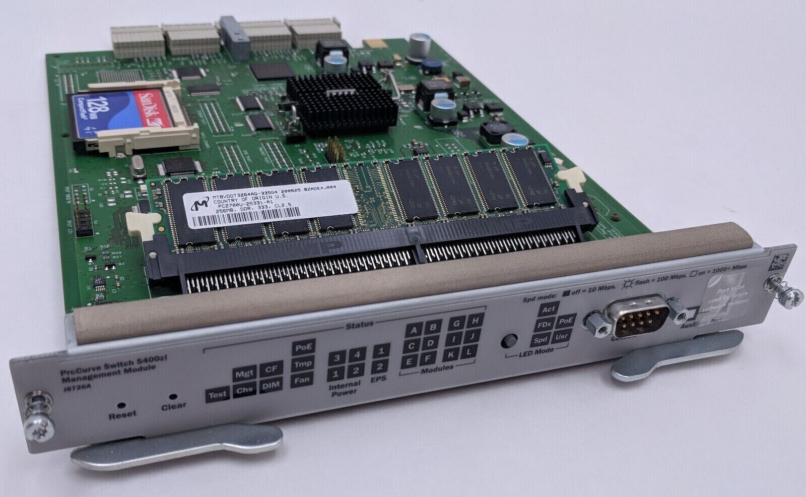 HP J8726A ProCurve E5400zl Switch Management Module w/ 128 MB Flash & 256MB RAM