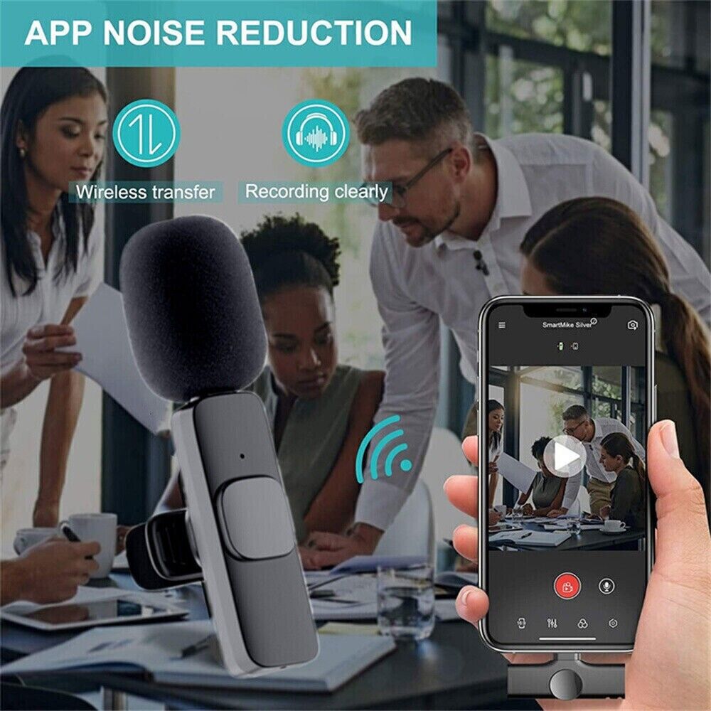 Lavalier Microphone Wireless Audio Video Recording Mini Mic For Android