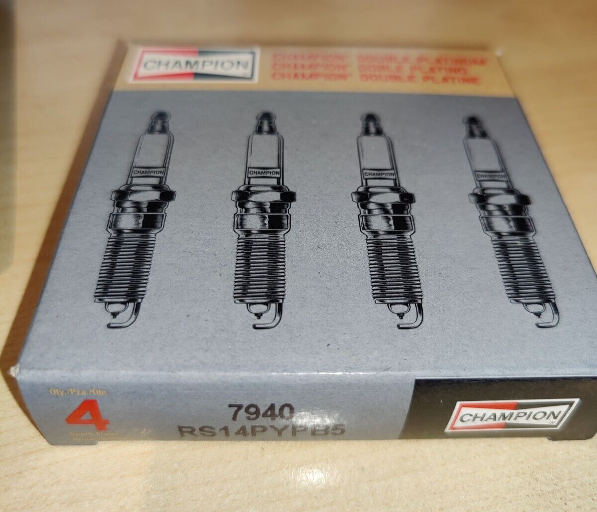 NEW Double Platinum Champion Spark Plug 7940 4 PACK RS14PYPB5