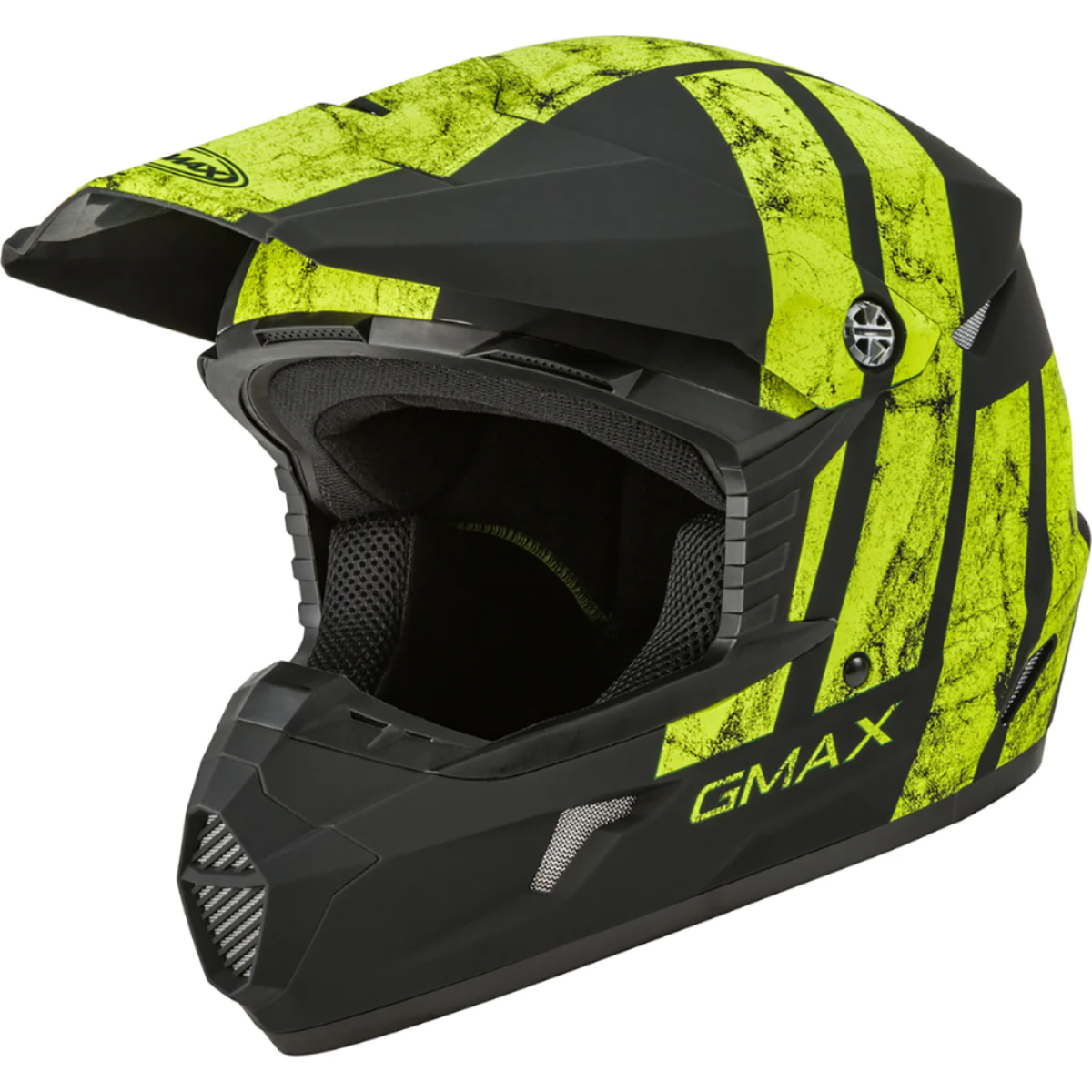 GMAX MX-46Y DOMINANT YOUTH-MEDIUM OFF-ROAD HELMETS Matte Black/HI-VIS Dot Cert