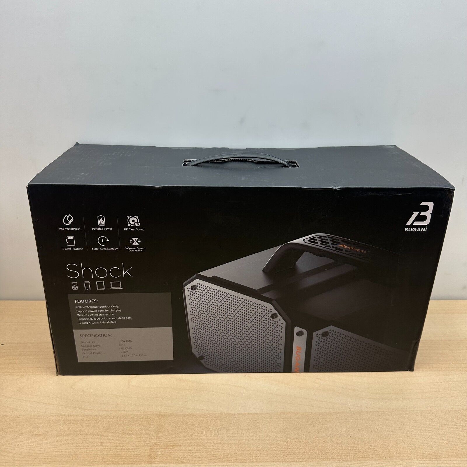 Bluetooth Speaker Bugani M83 Waterproof Outdoor Bluetooth 5.2 50W Black