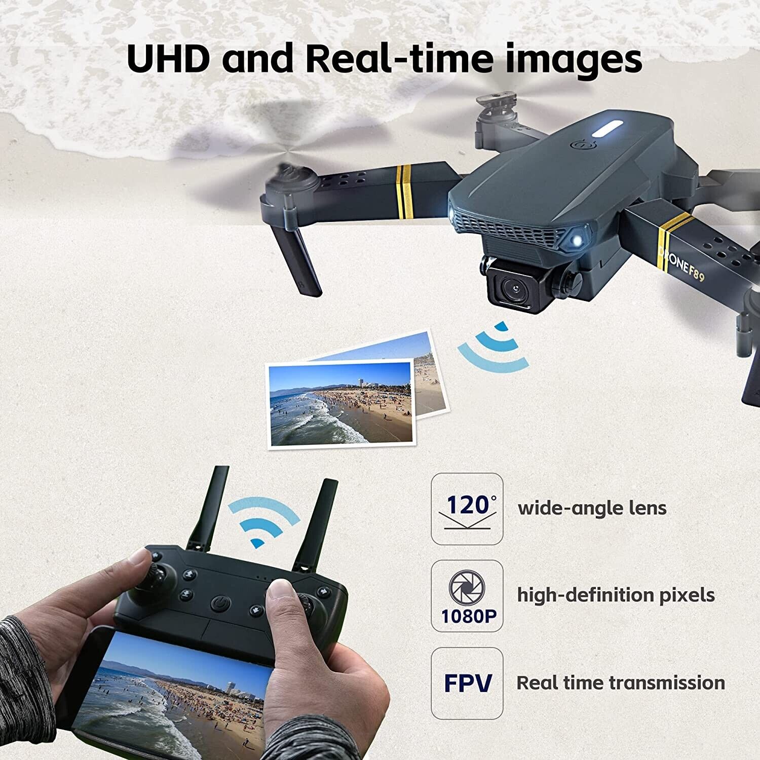 CHUBORY Drone for Beginners 40+ mins Flight Time WiFI FPV with Camera 1080p