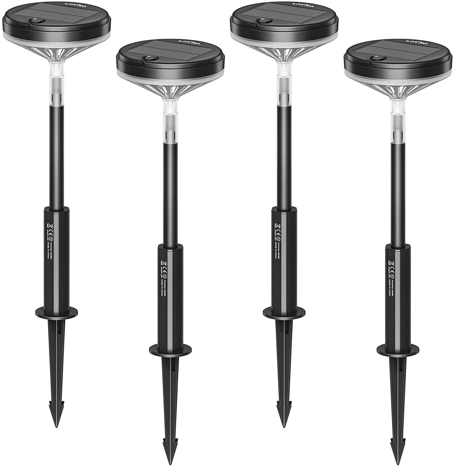 Litom LED Solar PATHWAY Lights Outdoor Garden Landscape Security Lamp - 4 PACK